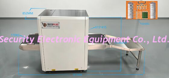 Máximo vazamento Menos de 03 μGyH Scanner de bagagem de raios X Ideal para segurança da igreja Peso bruto 380 Kgs Solução de inspeção