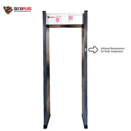 Caminhada sadia do alarme das luzes do diodo emissor de luz através da porta do detector de metais com o sensor de temperatura do IR