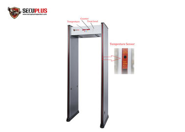 A medida interna do som da temperatura das zonas da porta 18 do detector de metais/diodo emissor de luz ilumina o alarme